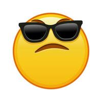 Face with an expression of displeasure with sunglasses Large size of yellow emoji smile vector