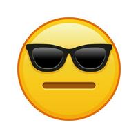 Expressionless face with sunglasses Large size of yellow emoji smile vector