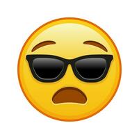 Anguished face with sunglasses Large size of yellow emoji smile vector