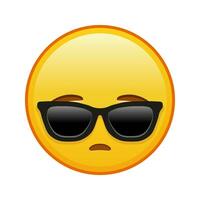 Anguished face with sunglasses Large size of yellow emoji smile vector