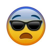 Face in fear with sunglasses Large size of yellow emoji smile vector