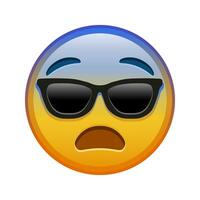 Face in fear with sunglasses Large size of yellow emoji smile vector