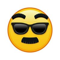 cara con Gafas de sol y Bigote grande Talla de amarillo emoji sonrisa vector