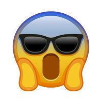 Face screaming in fear with sunglasses Large size of yellow emoji smile vector