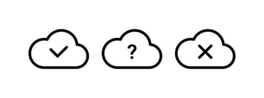 Cloud services. Cloud data storage. Vector icons
