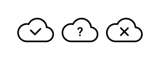 Cloud services. Cloud data storage. Vector icons