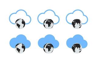 nube y globo. nube datos transferir. vector íconos