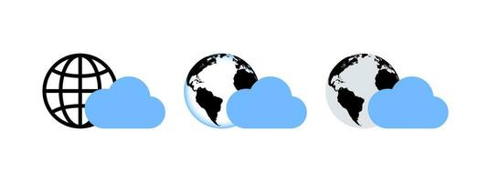 Network cloud service. Vector icons