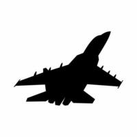 Fighter jet silhouette icon vector. Fighter plane silhouette for icon, symbol or sign. Fighter jet icon for military, war, conflict and air strike vector