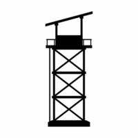 Watchtower silhouette vector. Guard tower silhouette can be used as icon, symbol or sign. Guard post icon vector for design of military, security or defense