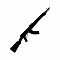 Assault rifle silhouette icon vector. Rifle gun silhouette can be used as icon, symbol or sign. Rifle icon vector for design of weapon, military, army or war