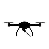 Attack drone silhouette icon vector. Military drone silhouette can be used as icon, symbol or sign. Attack drone icon vector for design of weapon, military, army or war