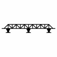 Truss bridge silhouette vector. City bridge silhouette can be used as icon, symbol or sign. Truss bridge icon vector for design of architecture, highway or city