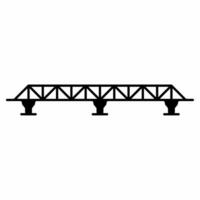 Truss bridge silhouette vector. City bridge silhouette can be used as icon, symbol or sign. Truss bridge icon vector for design of architecture, highway or city