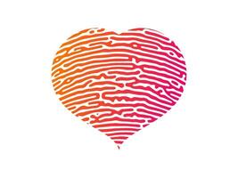 Fingerprint heart silhouette vector