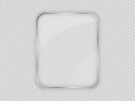 Glass plate in rounded vertical frame vector