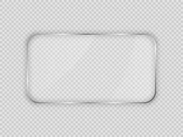 Glass plate in rounded rectangular frame vector