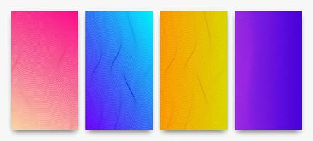 Set of halftone gradient backgrounds with dots vector