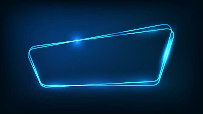 Neon double frame with shining effects
