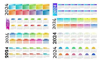 calendario para 2024 aislado en un blanco antecedentes vector