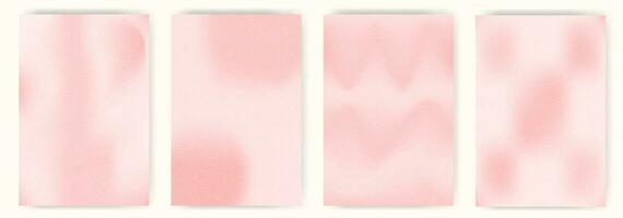 Grainy gradient background set in trendy pink color vector