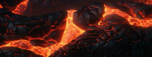 AI generated Vivid lava texture in eruption. AI generative. photo