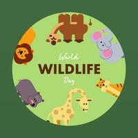 World wildlife day illustration background vector