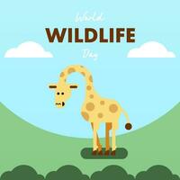 World wildlife day illustration background vector