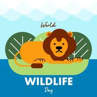 World wildlife day illustration background vector