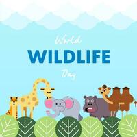 World wildlife day illustration background vector