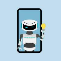 Online advice and help, assistance to solve technical problem. Help service, support online and advice, robot automatic smartphone. Illustration customer helping vector