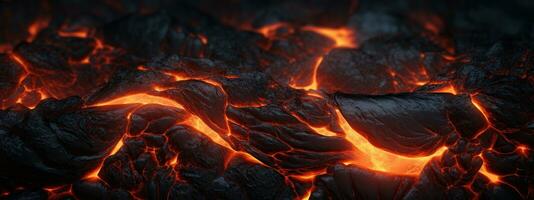 ai generado vívido lava textura en erupción. ai generativo. foto