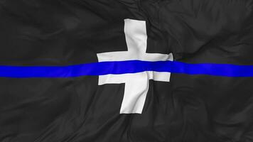 Switzerland Thin blue line Flag Seamless Looping Background, Looped Bump Texture Cloth Waving Slow Motion, 3D Rendering video