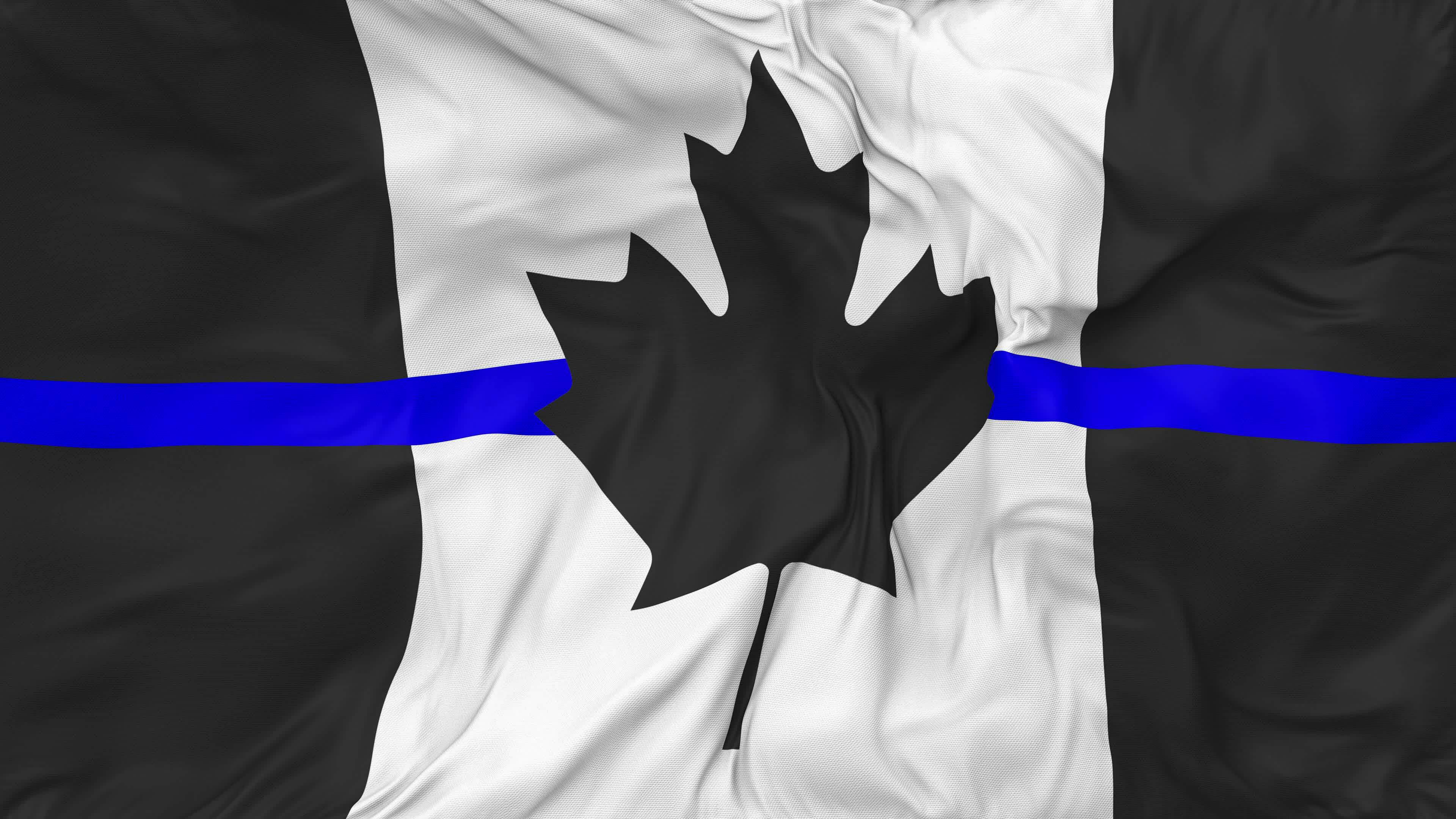 Canada Thin blue line Flag Seamless Looping Background, Looped Bump