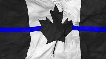 Canada Thin blue line Flag Seamless Looping Background, Looped Bump Texture Cloth Waving Slow Motion, 3D Rendering video