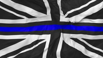 United Kingdom Thin blue line Flag Seamless Looping Background, Looped Bump Texture Cloth Waving Slow Motion, 3D Rendering video