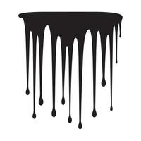 Paint drips black vector. Isolated on a white background design. vector