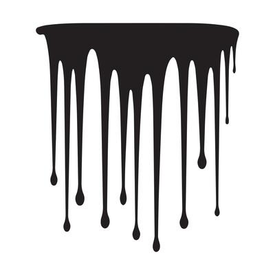 Paint drips black vector. Isolated on a white background design.