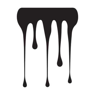 Paint drips black vector. Isolated on a white background design.