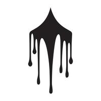 Paint drips black vector. Isolated on a white background design. vector