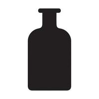 Laboratory Bottle Icon. Flat style black on white background. vector