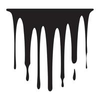 Paint drips black vector. Isolated on a white background design. vector