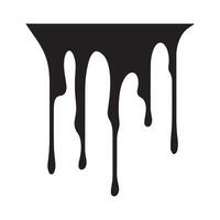 Paint drips black vector. Isolated on a white background design. vector