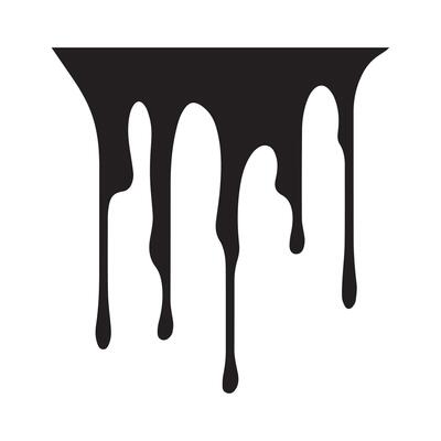 Paint drips black vector. Isolated on a white background design.