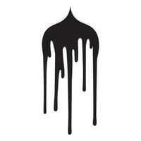 Paint drips black vector. Isolated on a white background design. vector