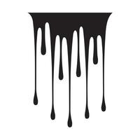 Paint drips black vector. Isolated on a white background design. vector