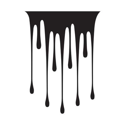 Paint drips black vector. Isolated on a white background design.