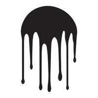 Paint drips black vector. Isolated on a white background design. vector