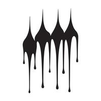 Paint drips black vector. Isolated on a white background design. vector