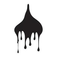 Paint drips black vector. Isolated on a white background design. vector